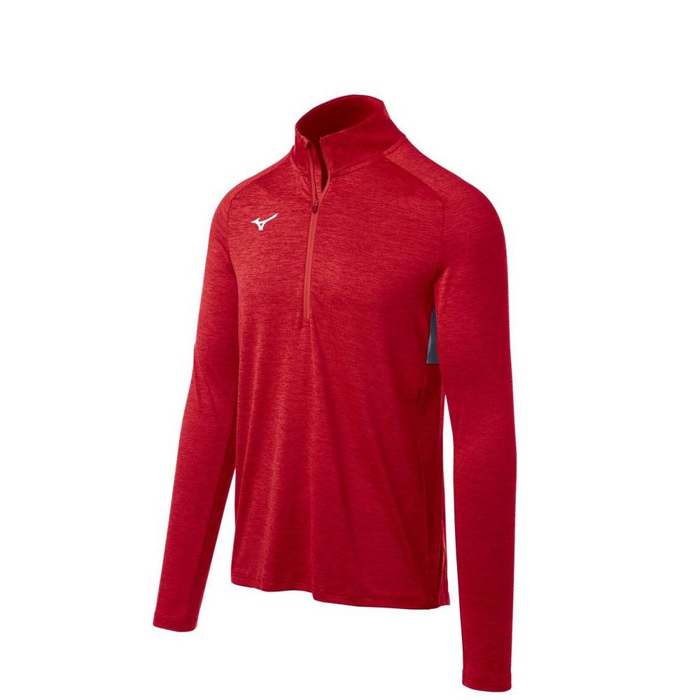 Mizuno Men's Alpha 1/2 Zip Pullover Red (530054-MNS)